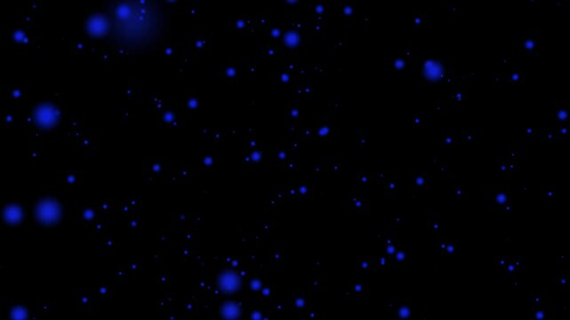 Abstract blue particles floating in dark space bokeh effect glowing orbs subtle movement background for