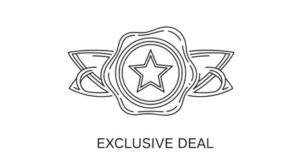Elegant seal with star and ribbons, symbolizing an exclusive deal or award.
