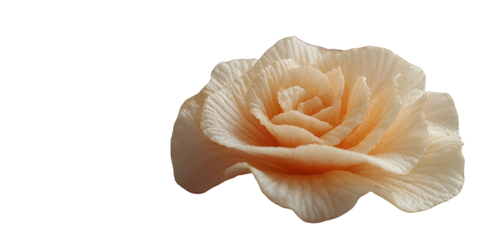 Delicate cream rose blossom against transparent background