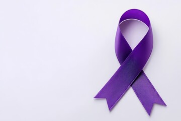 A purple awareness ribbon symbolizes support for various causes, including domestic violence and cancer awareness, representing hope and solidarity.