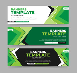 Set modern banner template with green color