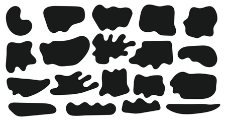 Abstract organic blob shapes Fluid wavy round forms set.soft liquid doodle elements. Modern oval background. Abstract  vector illustration