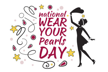 NATIONAL WEAR YOUR PEARLS DAY vector illustration 