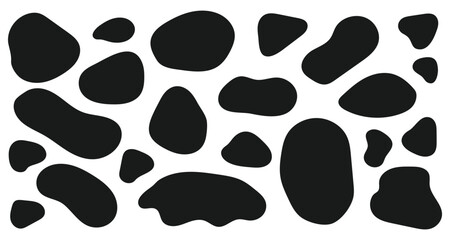 Abstract Fluid wavy round forms and soft liquid doodle elements. Abstract geometric composition .Abstract organic blob shapes set. Modern oval background vector illustration