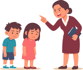 teacher reprimands students