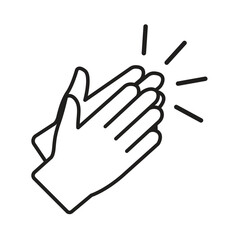 Clapping Hands Celebration Graphics Line Art Vector Image Illustration Applause Symbol Congratulation Expression