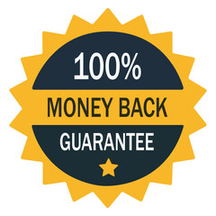 100 Money Back Guarantee badge seal of quality symbol assurance satisfaction customer trust refund protection reliable