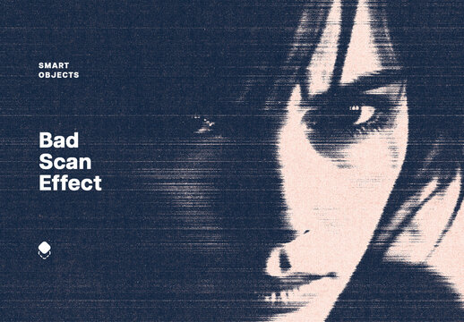 Bad Scan Photo Effect Mockup