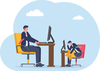  illustration of feeling inferior due to competitor's company rating and quality
