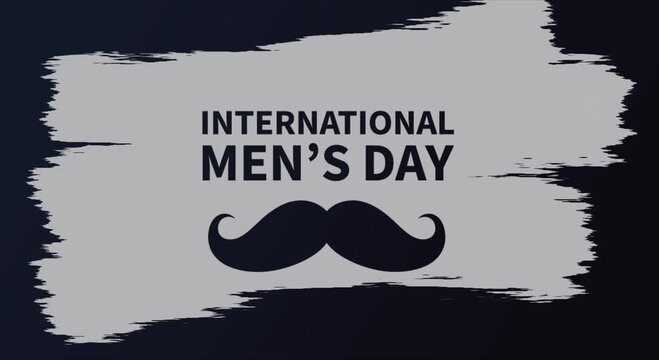 International Men s Day Celebration Animation with Mustache Graphic