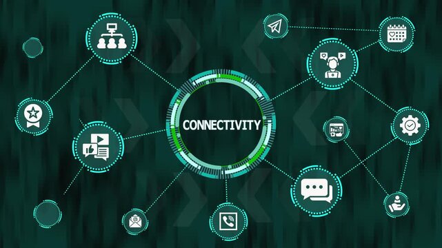 Futuristic Digital Connectivity Network Concept. Glowing Cyber Interface Symbolizing Data Link, Communication Flow, Technology Integration, and Smart Connection.
