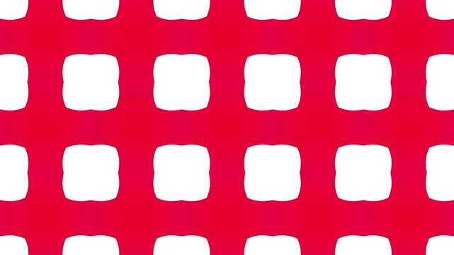 Red and white checkered 3D motion with luminous square texture.