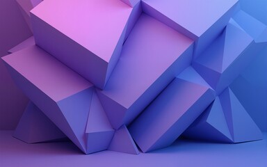 a 3drendered abstract geometric background in shades of purple and blue perfect for advertising technology showcases banners gaming sports cosmetics business or metaverse themes a. High quality
