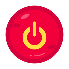 Shut Down Button Flat