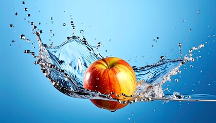 Apple in Water - A Refreshing Splash of Freshness and Hydration.