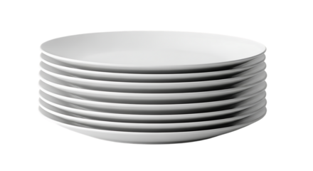 Stack of white ceramic dinner plates