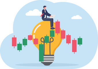 illustration of creativity in analyzing opportunities to gain profit from stocks

