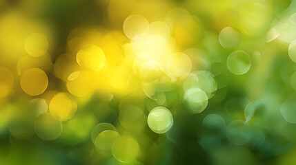 Soft yellow and green abstract bokeh lights background