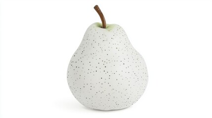 Minimalistic Pear Sculpture on White Background Reflecting Modern Design Trends in Stock Photography