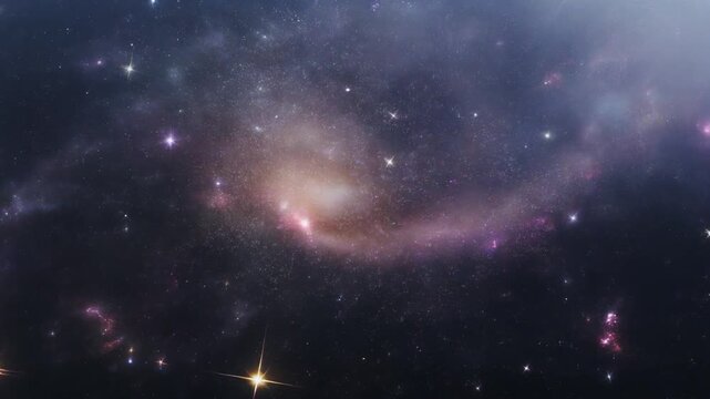 Cinematic Star Field with Distant Galaxies and Cosmic Depth Realism