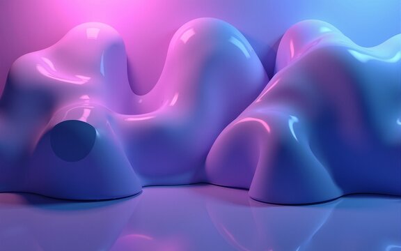 3D rendering of an abstract geometric background featuring purple and blue hues Suitable for advertisements technology displays showcases banners cosmetics fashion sports business and metaverse co