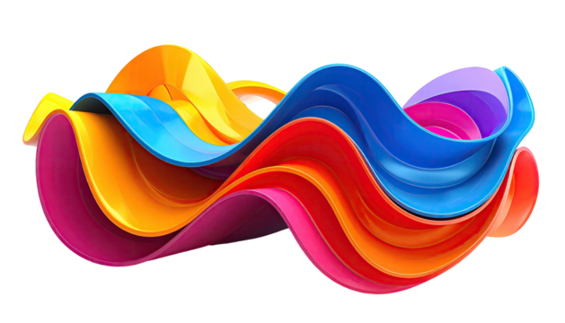 Colorful, wavy 3D form
