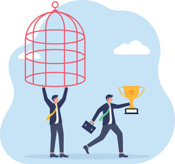 illustration of freedom as a leading company in guiding and persuading the market
