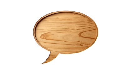 Wooden speech bubble on black background