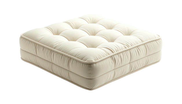 Cushioned cream-colored square floor pillow