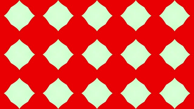 Red and white diamond pattern with glowing geometric motion background