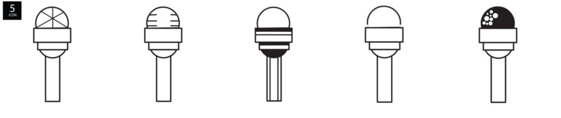 isolated vector round multiple microphone icon
