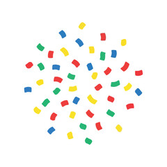 Vibrant confetti bursting celebration background in primary colors   party animation element Vector, illustration
