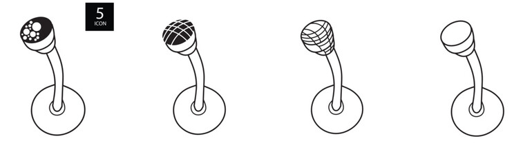 Microphone simple flat icon vector, microphone isolated vector