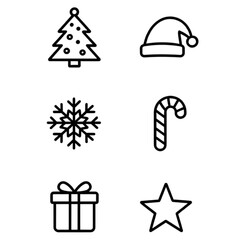 christmas icons set