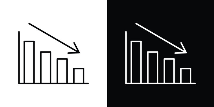 Decrease icon on white background - editable stroke vector illustration eps10