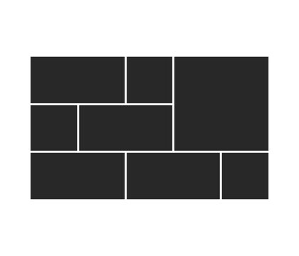 Grid layout of eight dark rectangles framed by white lines suggesting a template for combining multiple images into a single photo collage.
