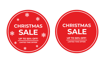 Christmas sale labels and stickers. Holiday price tags.