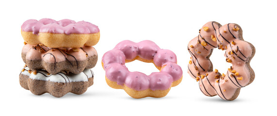 Donuts isolated on transparent png ( image from camera )