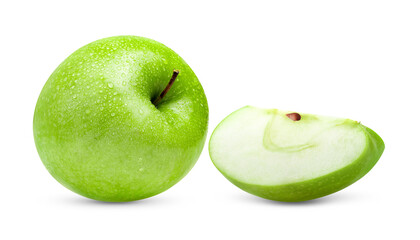 green apple isolated on transparent png ( Image from camera)