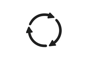 Circular arrows symbol representing refresh, reload, cycle, repeat, or loop functionality on a transparent background