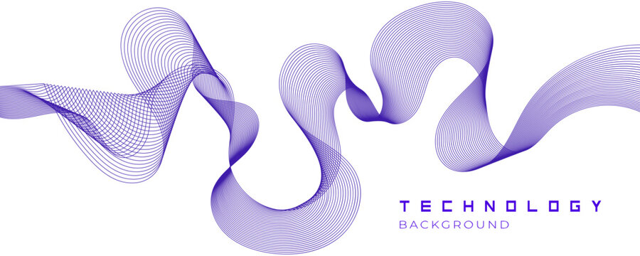 Modern Technology Flow with Glowing Wave Pattern for technology, internet, AI, and digital business themes.