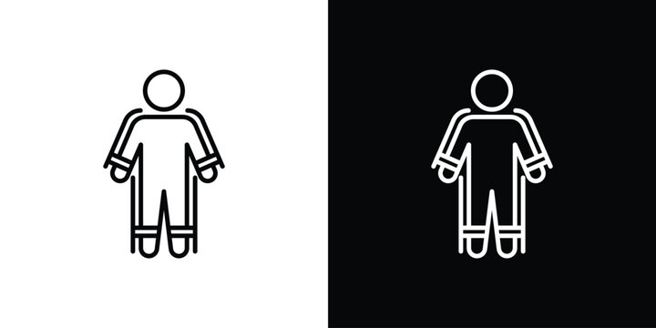 Exoskeleton icon on white background - editable stroke vector illustration eps10