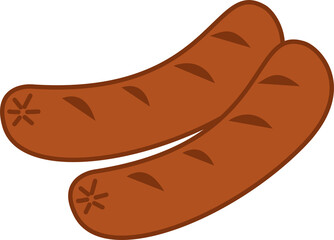 Grilled frankfurter sausages preparing for summer picnic barbecue