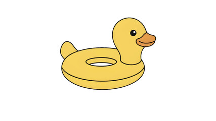 Yellow Duck Floaties Illustration