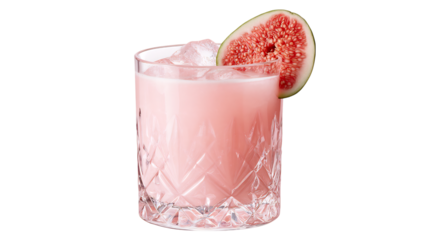 Refreshing fig cocktail, a delightful blend of flavors served in an elegant glass, garnished with a fresh fig slice