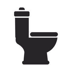 Modern Toilet Illustration Black and White Minimalist Design Bathroom Fixture Clean Plumbing House Icon Sanitary Ware
