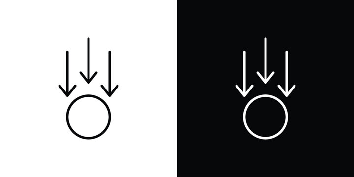 Gravity icon on white background - editable stroke vector illustration eps10