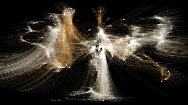 Abstract visualization of data flow, showcasing interconnected patterns and vibrant colors