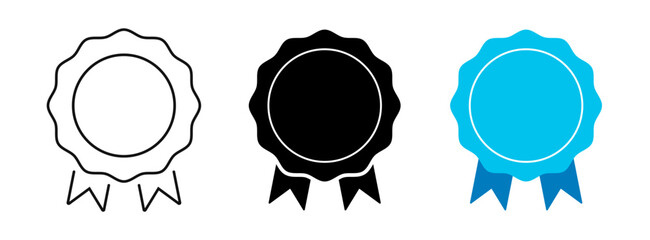 Approved or certified medal. Medal icon collection. Vector illustration