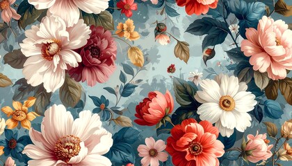 Floral Symphony - A Vibrant Tapestry of Blossoms in Full Bloom.